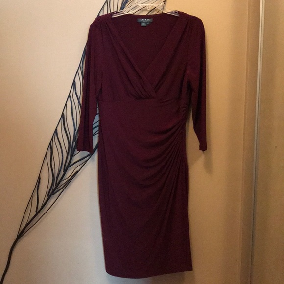 ralph lauren maroon dress